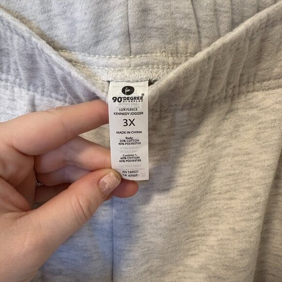 90 Degree by Reflex Joggers Sweatpants Grey Lux Fleece Plus Size 3X NWT - Picture 9 of 12